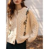 Knitted Cardigans for Women 2022 Autumn Winter Single Breasted Sweater Korean Fashion Knitwears Thicken Coats