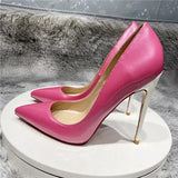 pointed toe 12cm 10cm 8cm high thin heel shoe wedding party office elegant slip on plus size sexy women pumps QP129