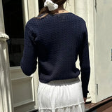 Solid Color Cable Knit Round Neck CardiganOutfit