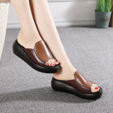 Woman Platform Flip Flops 2021 New Summer Women Genuine Leather Slipper High Heel Shoes Women