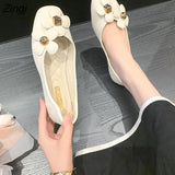 Shoes Women's 2023 New All-match Shallow Mouth Flat Shoes Retro Square Toe Shoes Non-slip Soft Bottom Shoes Flower