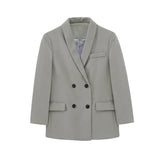 2021 spring womens blazer suit double breasted jacket coat solid color office ladies formal