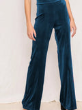 Yoga Fashion Casual Solid Color High Waist Elastic Pants Velvet Wide Leg Pants Women's Trousers Velvet Sweatpants