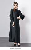Folds Solid-Colored Dress Women's Niche Light-Cooked Three-Dimensional Flowers Loose Thin-Skinny Long