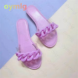 summer new Korean style flat toe square head strap two-wear flat sandals women's sandals slippers sandals for