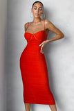 Draped Bandage Dress 2021 New Arrival Midi Bandage Dress Bodycon Women Summer Green Sexy Party Dress Evening Club