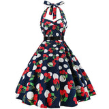 Print Vintage Dress Women 2021 Summer Pin Up Sundress 50s 60S Rockbility Robe Femme Sexy A-Line Party Dress Vestidos