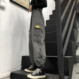 Pop Harajuku Style Cargo Pants Men's Overalls Y2K New Hip-Hop Retro Joker Straight Wide-Leg Pants Big Pocket Loose