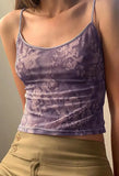 Mesh Floral Crop Cami Top-Outfit