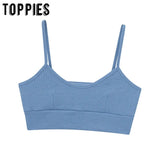 womens cropped tops stretch camisoles casual ladies sports tops tees solid