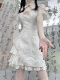 Aging Temperament Fashion New Chinese Style Dress Female Design Sense Irregular Minority Improved Cheongsam Short