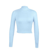 Sex свитера женские Knit High Collar Backless Lace Up Pull Femme Hiver Cute Spring Crop Top Long Sleeve Pullover