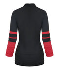 Sleeve Cinched Contrast Faux Twinset T-shirt Women Tee T Shirt Full Sleeve Ruched 2 In 1 Tee Twofer