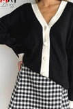 Cardigans for Women 2023 Knit Long Sleeve Pink Green V Neck Female Loose Button Up Knitted Oversized Cardigan