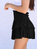 Smock Tiered Ruffle Mini Skirt-Outfit