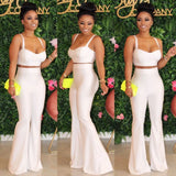 Fashion Suspenders Sexy Street Hipster Top Wide-leg Pants Suit Summer
