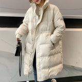 New Winter Women 90% White Duck Down Long Parkas Stand Collar Thick Warm Down Coat Loose Zipper Ladies Snow