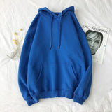 Hoodie Solid Loose Fleece Casual Long Sleeve Top Streetwear hip hop Pullover Sweatshirt Korean Fashion Couple