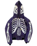 Women Skeleton Print Hoodies Long Sleeve O Neck Loose Pullovers Female Tops Retro Zip Hoodie Sweatshirt