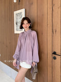 Xixi 2025 Autumn White Label Thin Temperament Elegant With Chiffon Top Long-Sleeved Shirt