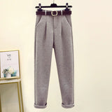 Winter Office Ladies Elegant Sets Womens Outfits 2023 Plaid Thick Coats+Turtleneck Knitted Sweater+woolen Harem Pants