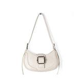 Buckled Strap Pu Leather Shoulder Bag-Outfit