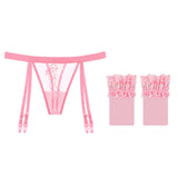 Zingj Thin Yarn Sentiment Embroidered Sling Stockings Hot Legs Show Thin Black Silk Long T Pants Garter 2072-Outfit