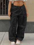 Drawstring Y2K Baggy Cargo Pants- Outfit