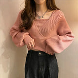 Women Knitting Elegant Solid All Match Ladies Casual Korean Style Daily Loose Design Spring Fashion Popular