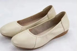 Zingj Large Size Women's Shoes 41-43 Spring Model 2024 New Versatile Flat Leather Shallow Single Shoes Soft Sole Mother Shoes-Outfit