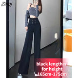summer high waist Women's wide leg Capris pants for women office bandage baggy straight pants woman trousers