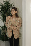 Vintage Floral Blazer Women Khaki Pearl Patch Designer Jacket Autumn Fashion 2020 Button Blazer Coat Suit