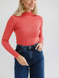 Color Half Collar Slim Knit Bottoming
