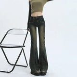 Jeans for Women Aesthetic High Rise Flare Jeans Fashion y2k Pants Streetwear Denim
