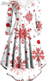 Christmas Costume Party Dress Women Long Sleeve Deep V-neck Vintage Elegant Winter Dress New Year Holiday