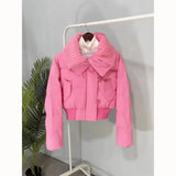 Jacket for Women Retro British Style Large Lapel Loose Casual Warm Long Coat Thicken Slim Waist Fashion Female