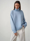 Color High Collar Sweater New Comfortable Loose Temperament Pullover In Autumn Winter 2022 Oversized Sweater Women