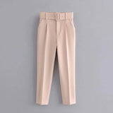 2025 New 褶皱 Multi-Colored Harun Pants Casual Solid-Colored Small-Footed Women's Trousers