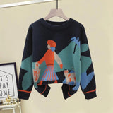 Winter 2 Piece Sets Womens Outfits Office Ladies Oversized Knitted Swerter And Wide Leg Pants Suits Knitting Two Piece