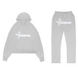 Y2K Harajuku Hip Hop Nofs Pattern Slim Hooded Sweater Men Gothic Casual Fashion Sports Suit For Men And Women For