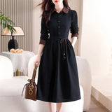 Women 2025 Early Spring New Korean Pressure Folded Skirt Broad Legs Long
