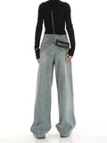 Style Streetwear Baggy Jeans Women Denim Trousers High Waist Y2k Vintage Washed Wide Leg Mopping