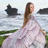 Queens Women Floral Print Half Sleeve Beach Loose Bohemian Maxi Dress Ladies V-neck Boho Kimono