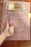 Women Pink Jeans High Waist Vintage Straight Baggy Pants Streetwear Korean Version Style Fashion Wide Leg Denim Mopping