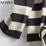 Women High Quality Striped Print Sweatshirts Oversize Long Sleeve O Neck Loose Pullovers Female Tops