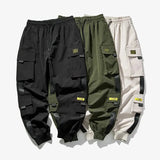 Harajuku Multi Pockets Cargo Pants Women Slim Harem Pants Bf Korean Elastic Waist Sweatpants Thin Casual Trousers Punk