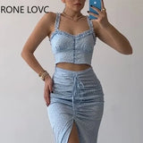 Women Elegant All Over Print with Disty Floral Sleeveless Shirring Edible Tree Fungus High Silt Sexy Crop Top Skirt