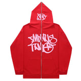 Zipper Hoodies Minus Two Pattern Printing Solid Color Oversized Clothing 2023 New Punk Harajuku Leisure Best Selling