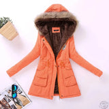 New Winter Women Jacket Medium-long Thicken Outwear Hooded Wadded Coat Slim Parka Cotton-padded Jacket