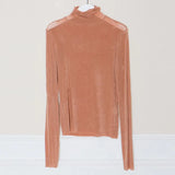 Fall Fashion Women's Tshirt Solid Long Sleeve Turtleneck Tops Ladies Tight Bottom See Through Sexy T shirt